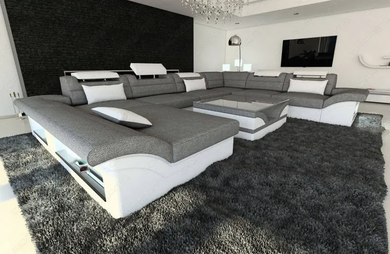 XXL Wohnlandschaft Enzo U-Form in Stoff