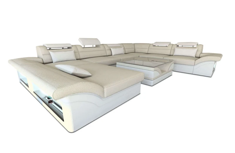 XXL Wohnlandschaft Enzo U-Form in Stoff