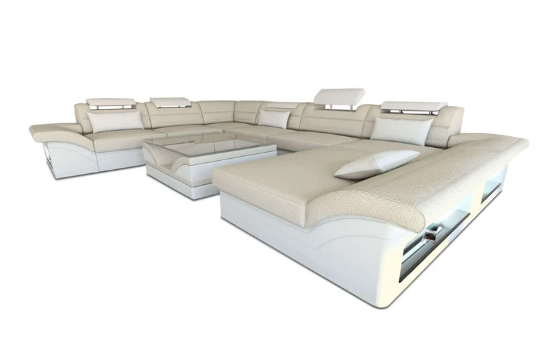 XXL Wohnlandschaft Enzo U-Form in Stoff