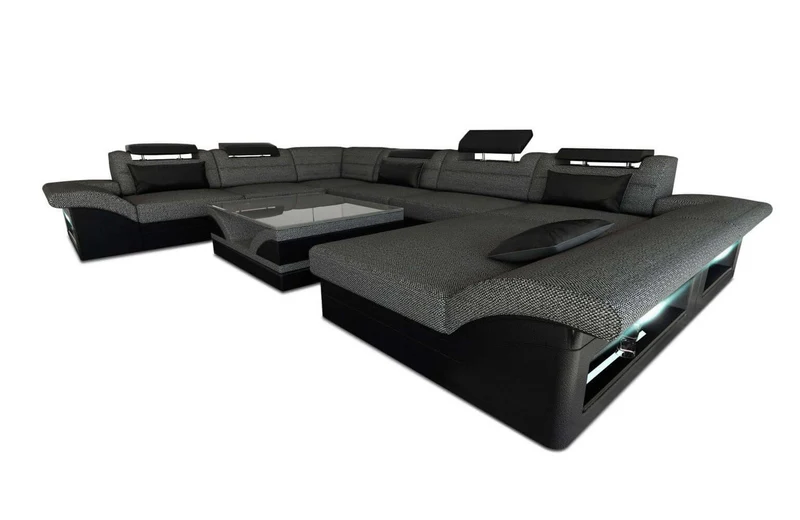XXL Wohnlandschaft Enzo U-Form in Stoff