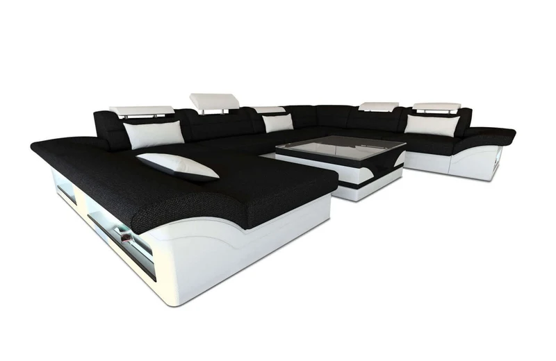 XXL Wohnlandschaft Enzo U-Form in Stoff