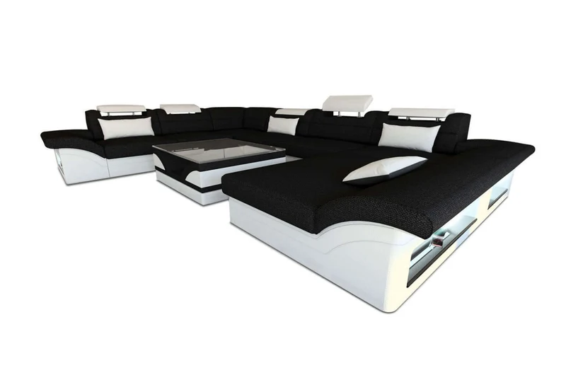 XXL Wohnlandschaft Enzo U-Form in Stoff