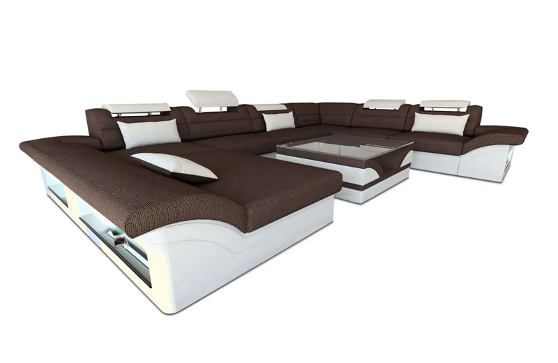 XXL Wohnlandschaft Enzo U-Form in Stoff