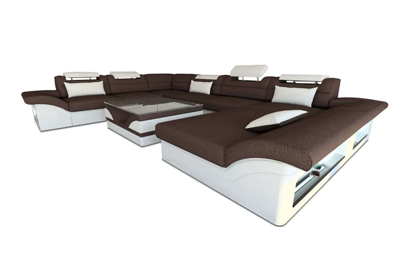 XXL Wohnlandschaft Enzo U-Form in Stoff
