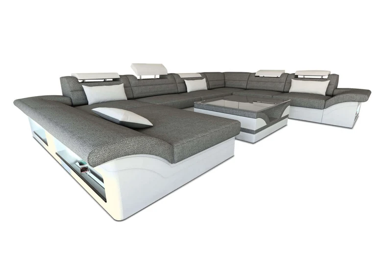 XXL Wohnlandschaft Enzo U-Form in Stoff