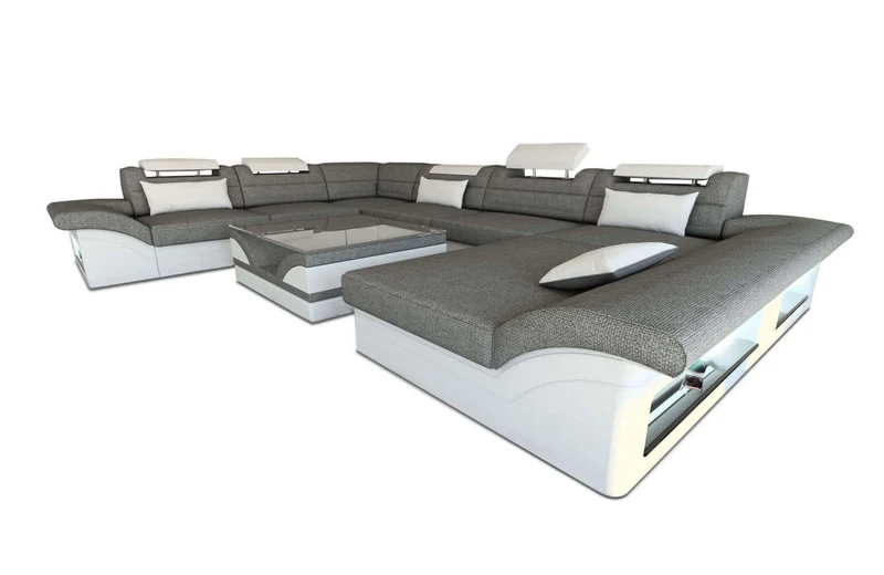 XXL Wohnlandschaft Enzo U-Form in Stoff