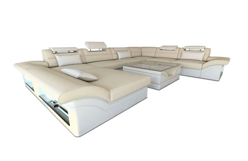 XXL Wohnlandschaft Enzo U-Form in Stoff