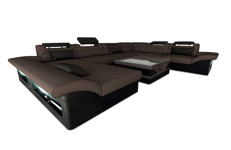 XXL Wohnlandschaft Enzo U-Form in Stoff