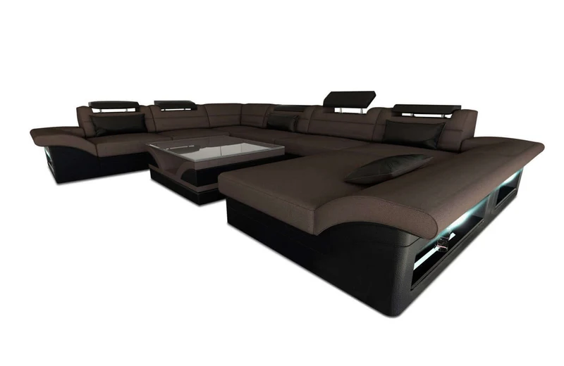 XXL Wohnlandschaft Enzo U-Form in Stoff