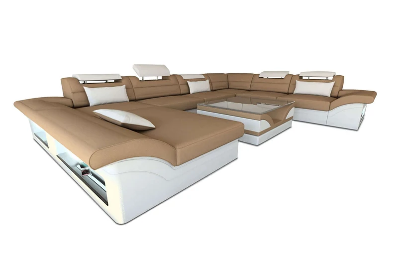 XXL Wohnlandschaft Enzo U-Form in Stoff