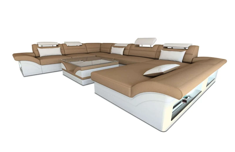 XXL Wohnlandschaft Enzo U-Form in Stoff