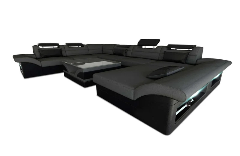 XXL Wohnlandschaft Enzo U-Form in Stoff