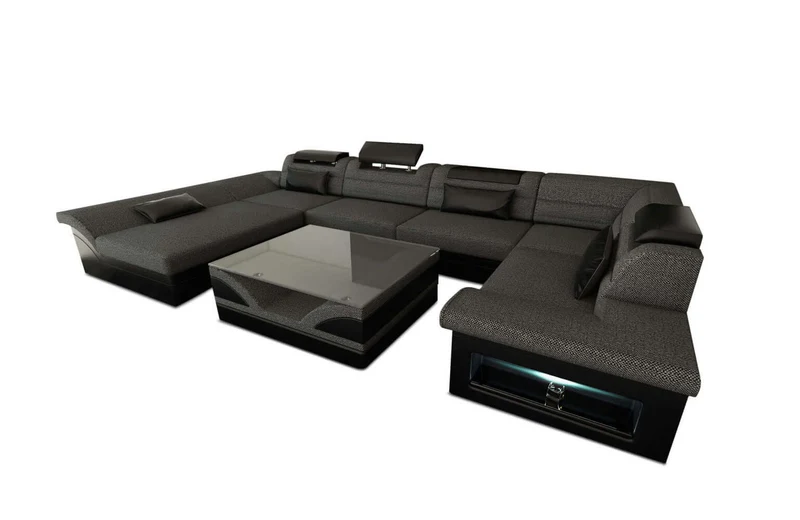 Wohnlandschaft Enzo U-Form in Stoff