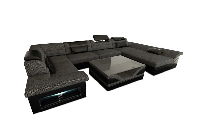 Wohnlandschaft Enzo U-Form in Stoff