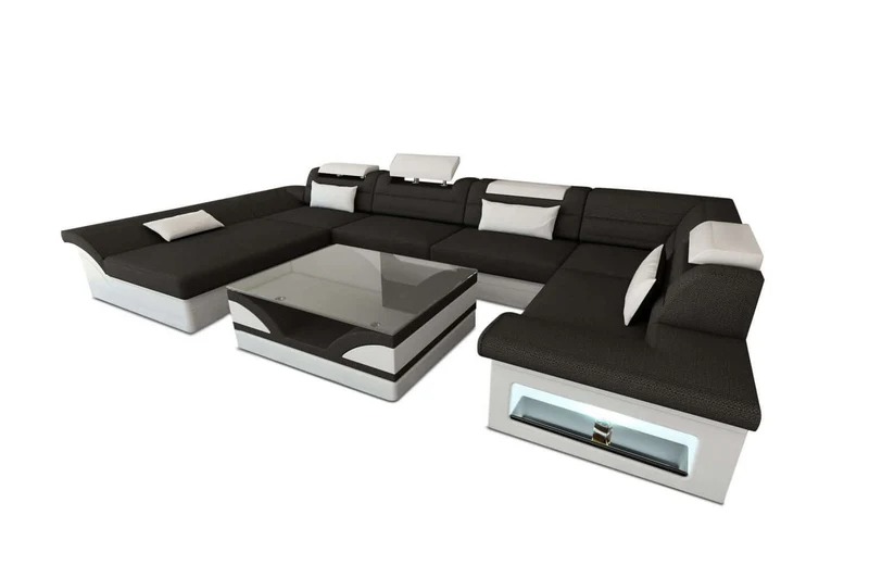 Wohnlandschaft Enzo U-Form in Stoff
