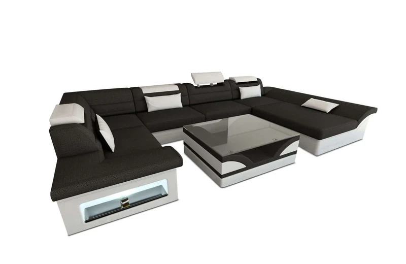 Wohnlandschaft Enzo U-Form in Stoff
