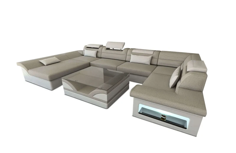 Wohnlandschaft Enzo U-Form in Stoff