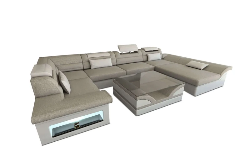 Wohnlandschaft Enzo U-Form in Stoff