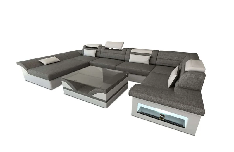 Wohnlandschaft Enzo U-Form in Stoff