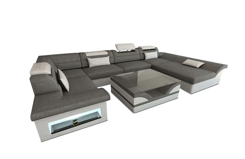 Wohnlandschaft Enzo U-Form in Stoff