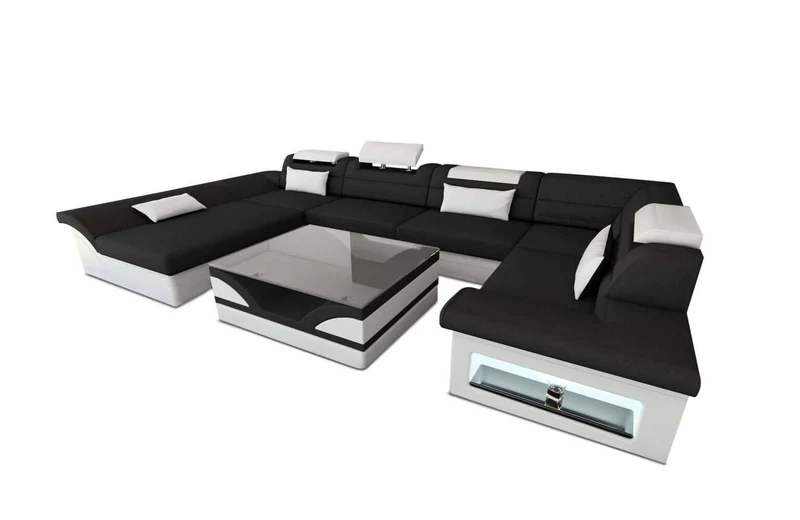 Wohnlandschaft Enzo U-Form in Stoff