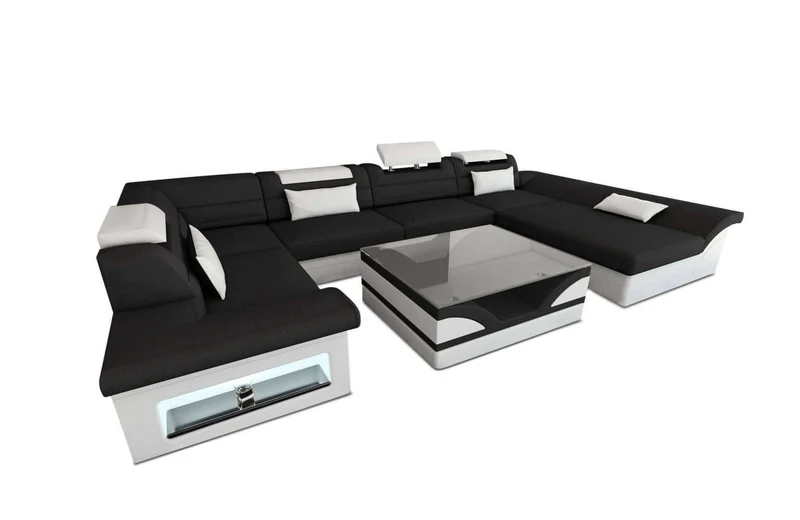 Wohnlandschaft Enzo U-Form in Stoff