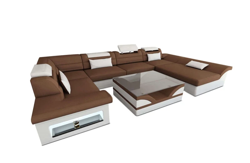 Wohnlandschaft Enzo U-Form in Stoff