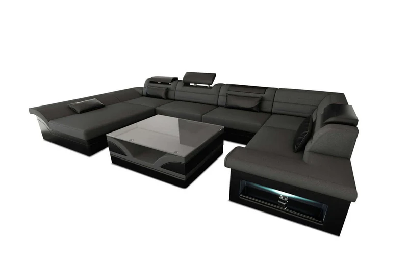 Wohnlandschaft Enzo U-Form in Stoff