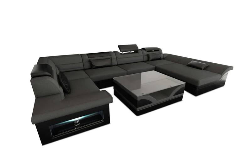 Wohnlandschaft Enzo U-Form in Stoff