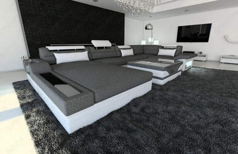 Wohnlandschaft Mezzo U-Form aus Stoff