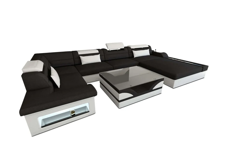 Wohnlandschaft Mezzo U-Form aus Stoff