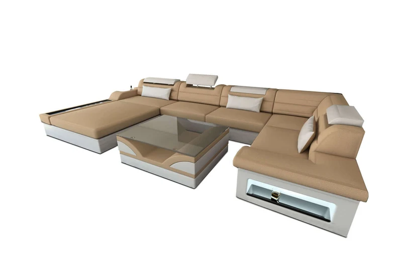 Wohnlandschaft Mezzo U-Form aus Stoff