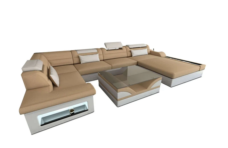 Wohnlandschaft Mezzo U-Form aus Stoff