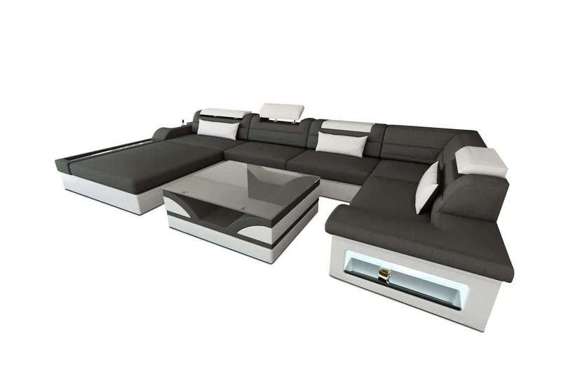 Wohnlandschaft Mezzo U-Form aus Stoff