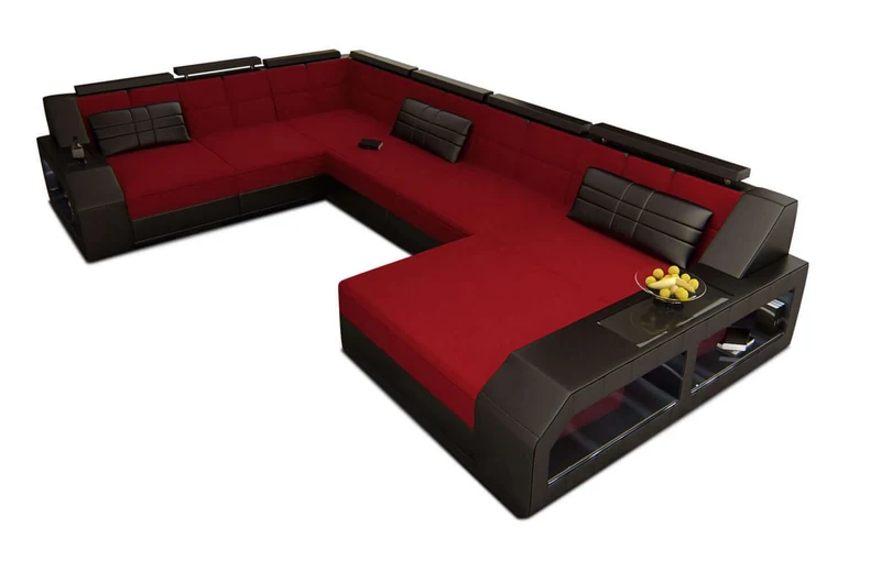 XXL Stoff Wohnlandschaft Matera U-Form