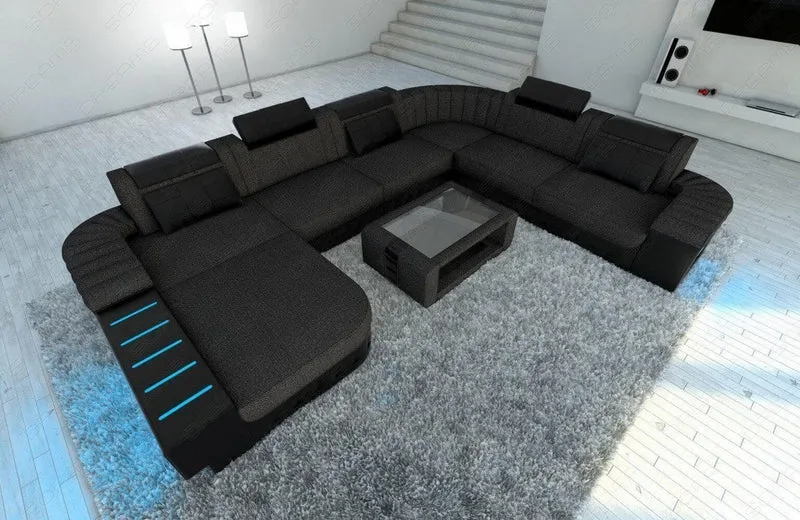 XXL Stoff Wohnlandschaft Bellagio U-Form