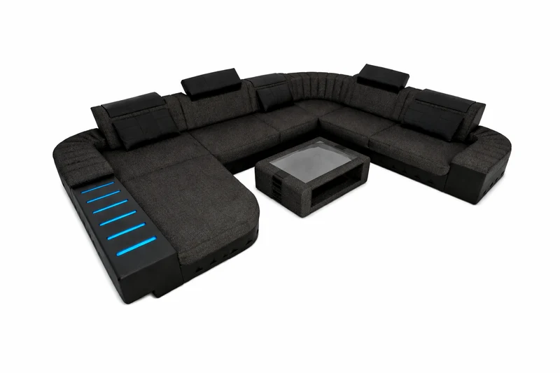 XXL Stoff Wohnlandschaft Bellagio U-Form