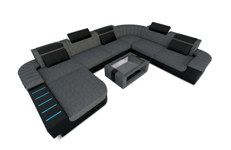 XXL Stoff Wohnlandschaft Bellagio U-Form