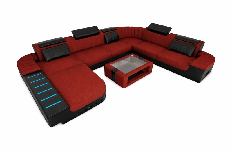 XXL Stoff Wohnlandschaft Bellagio U-Form