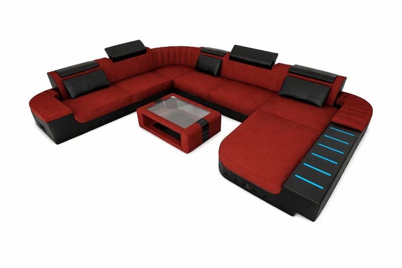 XXL Stoff Wohnlandschaft Bellagio U-Form