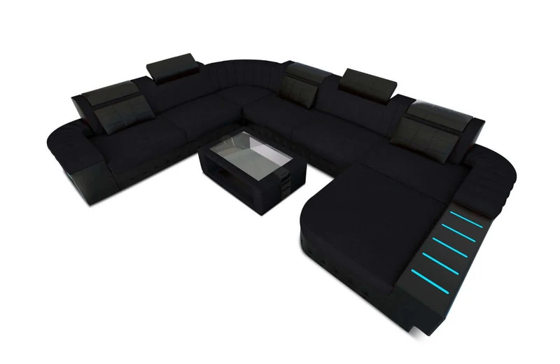 XXL Stoff Wohnlandschaft Bellagio U-Form