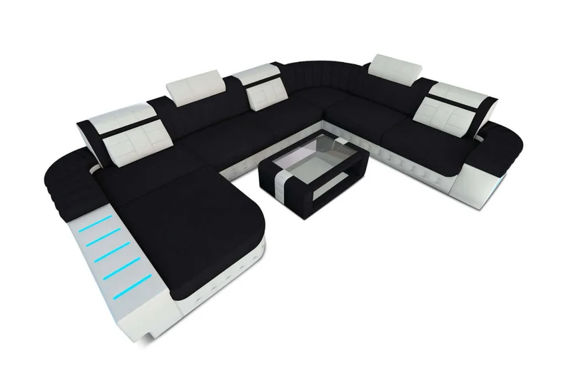 XXL Stoff Wohnlandschaft Bellagio U-Form