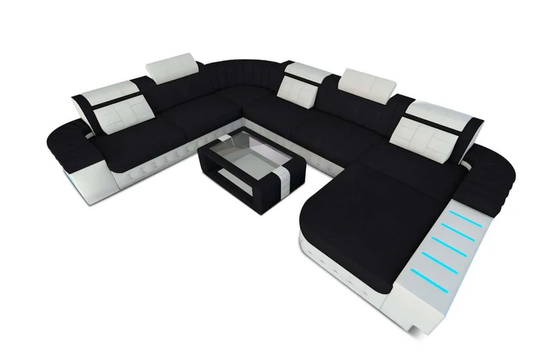 XXL Stoff Wohnlandschaft Bellagio U-Form