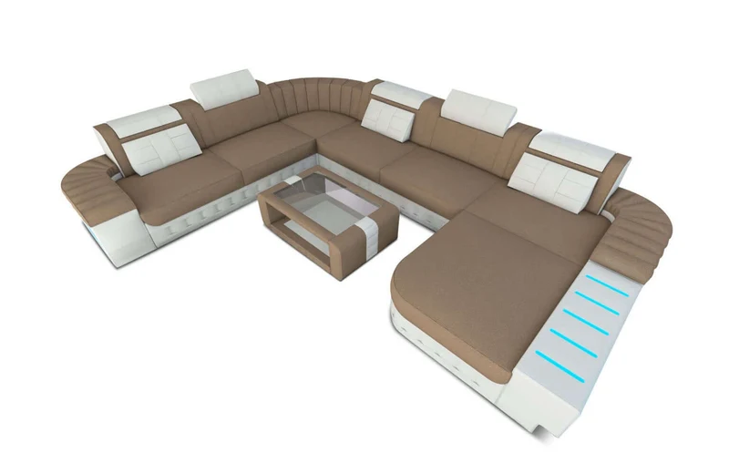 XXL Stoff Wohnlandschaft Bellagio U-Form