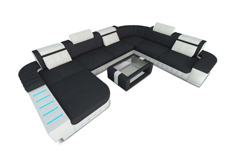 XXL Stoff Wohnlandschaft Bellagio U-Form