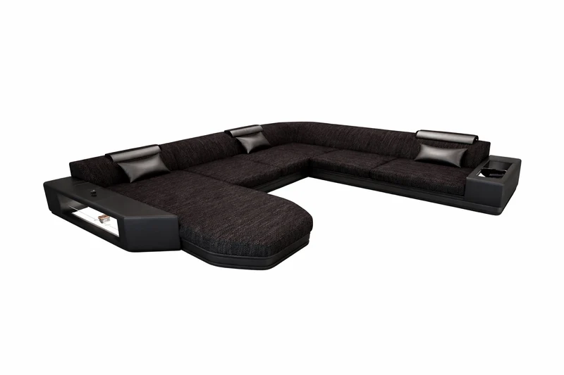 Wohnlandschaft Prato XXL U-Form in Stoff