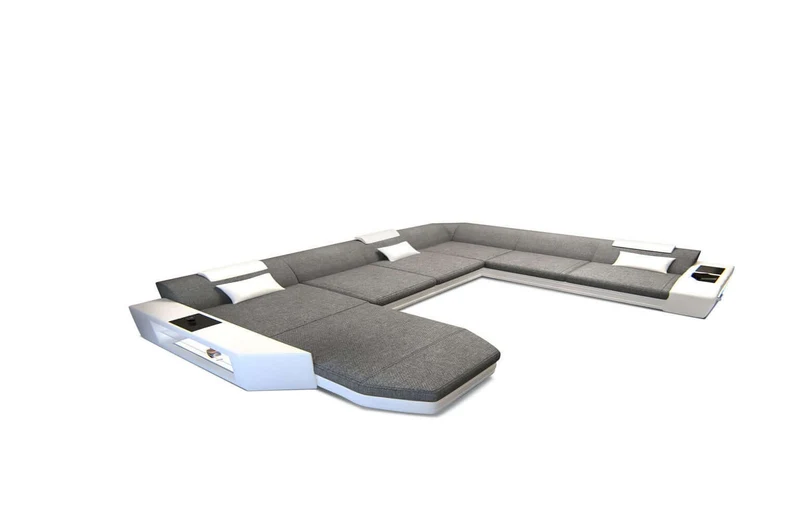 Wohnlandschaft Prato XXL U-Form in Stoff