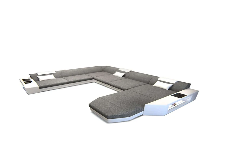 Wohnlandschaft Prato XXL U-Form in Stoff