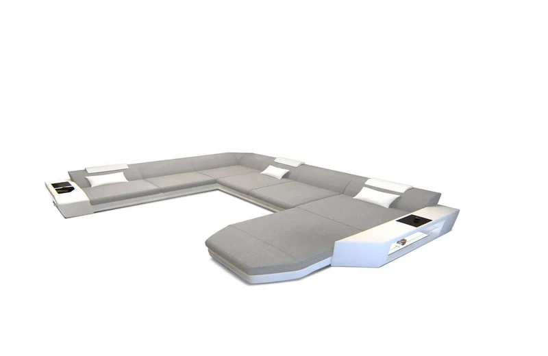 Wohnlandschaft Prato XXL U-Form in Stoff
