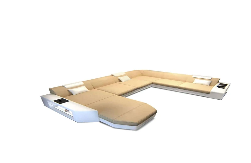 Wohnlandschaft Prato XXL U-Form in Stoff